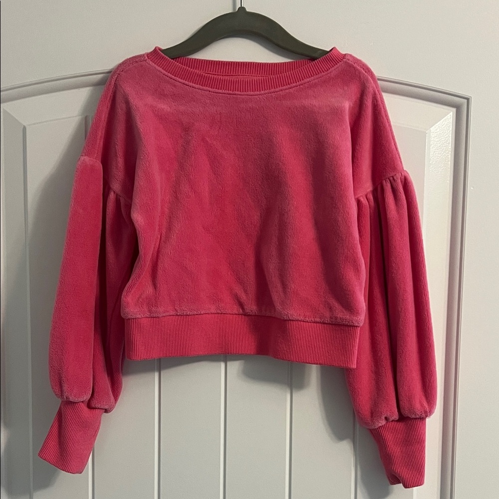 Janie and Jack cropped velour sweatshirt size 6